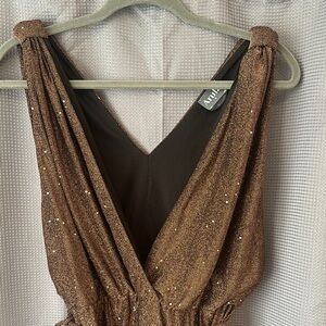 Arula Brown Sequin Women's Jumpsuit